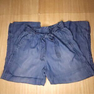 Knox Rose Womens Blue Lyocel Flowy Elastic Waist Pants Small